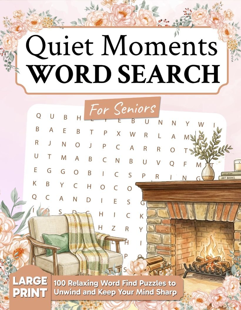 Quiet Moments Word Search, a large print word search book for adults and seniors by Elmbrook Press