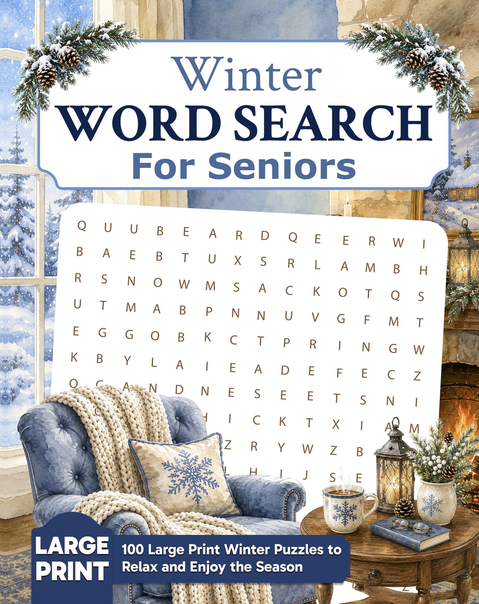 Winter Word Search for Seniors large print puzzle book by Elmbrook Press